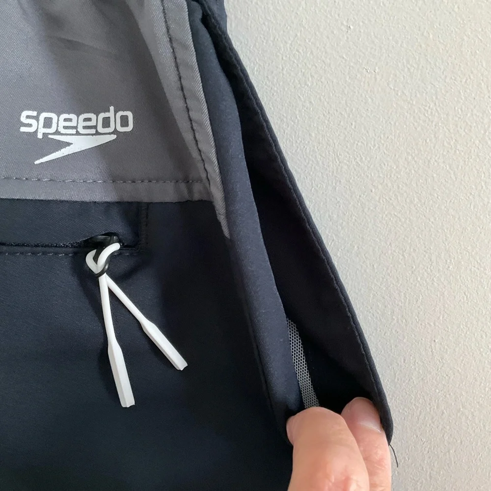 Speedo Black & Charcoal Swim Trunks